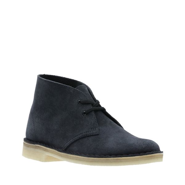 Clarks Womens Desert Boot Ankle Boots Ink Suede | UK-7451098